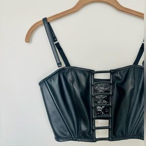 Victoria Secret Corset Bustier Leather Pleather